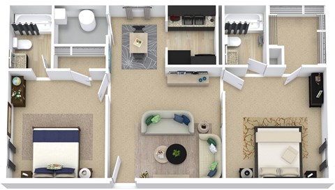 Ashbrooke Apartments 805 sq ft floor plan